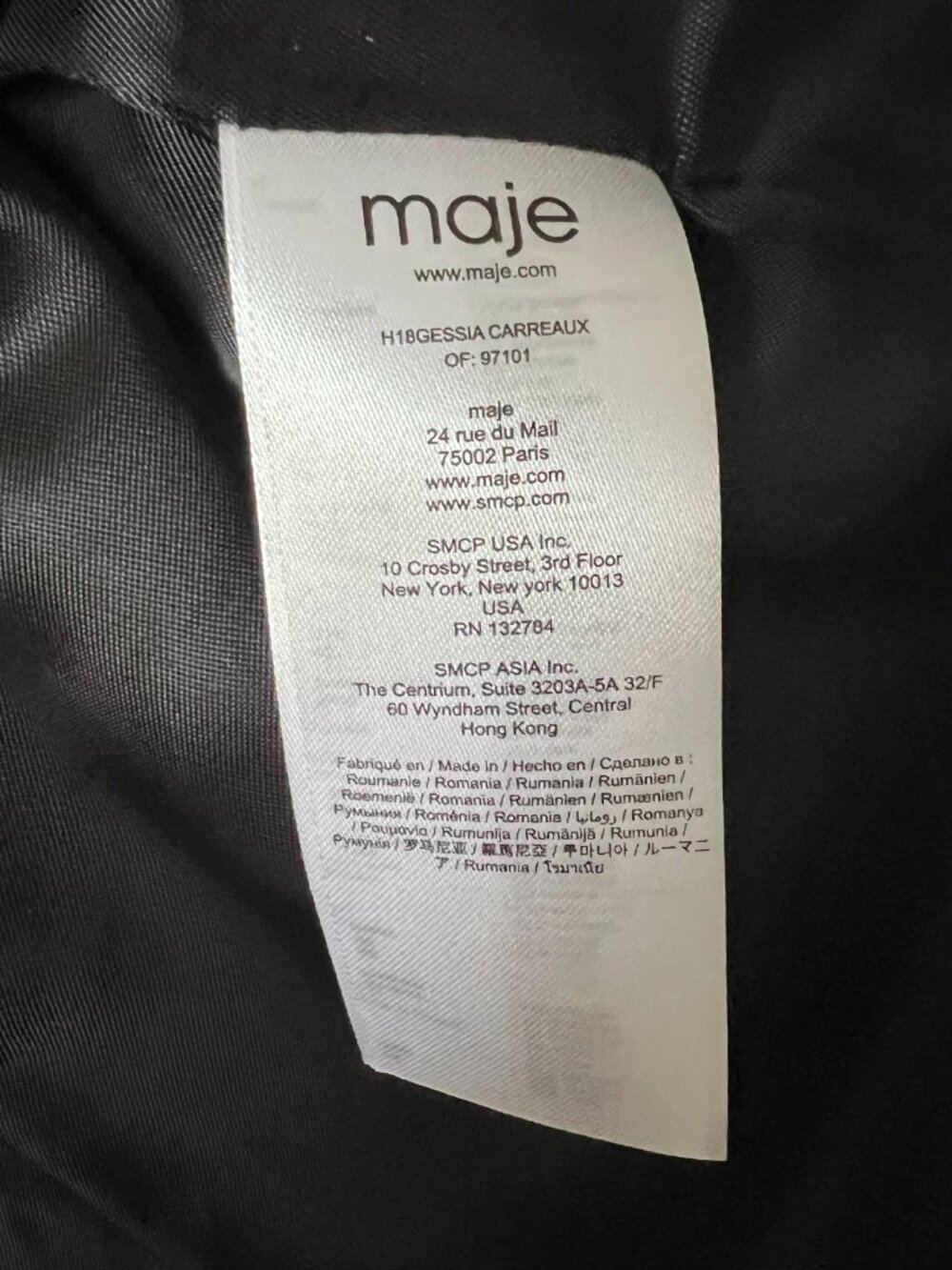 Maje Paris Long Plaid Checked Belted Brown Trench Coat FR 38 S/M Like New - Picture 6 of 16